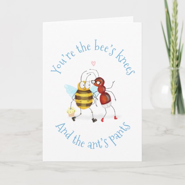 Carte Bee's knees and ant's pants thank you card (Devant)
