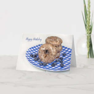 Carte beignets bleuets d'anniversaire