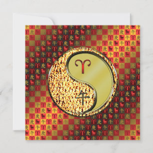 Carte Bélier et cheval métallique