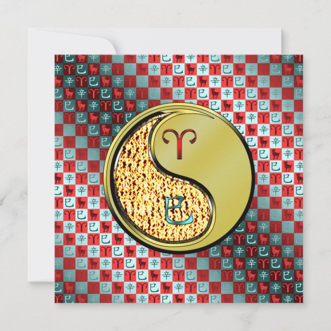 Carte Bélier et serpent métallique (Devant)