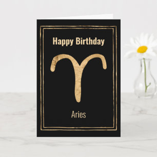 Carte Bélier le bélier Joyeux anniversaire or zodiaque a