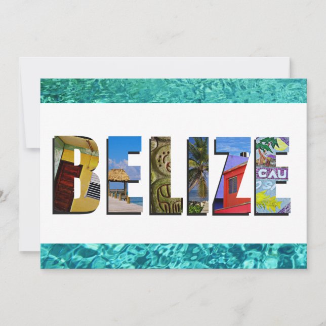 Carte Belize Tropical Beach Ocean Travel Photo Flat Card (Devant)