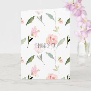 Carte Belle aquarelle Florale Pensée de vous