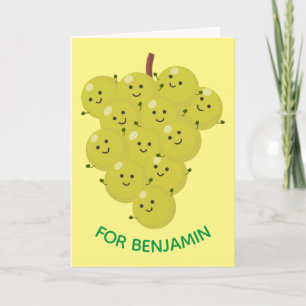 Carte Belle bande de raisins amusante illustration