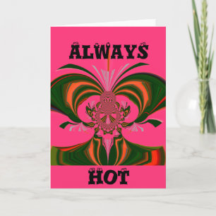 Carte Belle belle Africaine Hot rose rouge or vert