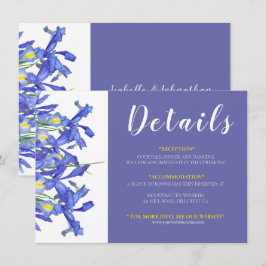 Carte Belle Blue Irises Floral Bouquet Information