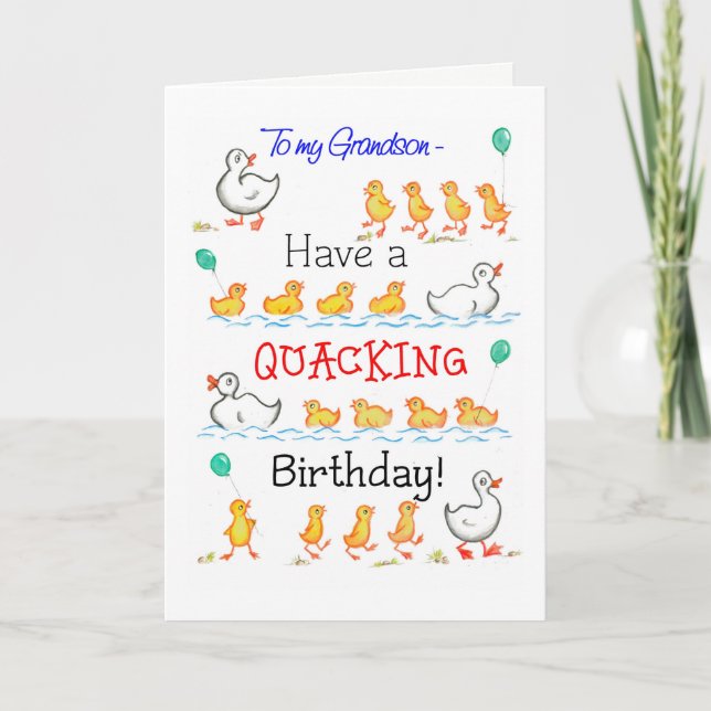 Carte Belle canalisation amusante Quacking Anniversaire, (Devant)