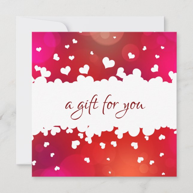 Carte Belle carte-cadeau Coeurs Heureuses Saintes-Valent (Devant)