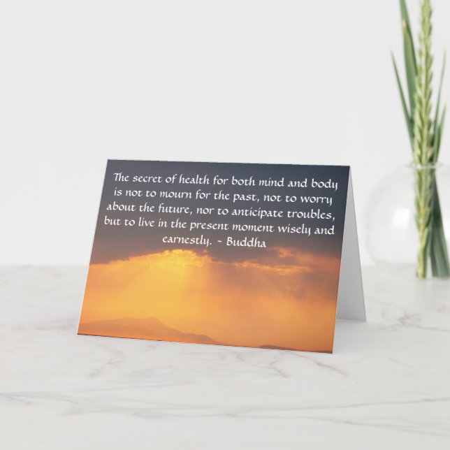 Carte Belle citation bouddhiste avec la photo inspirée (Devant)