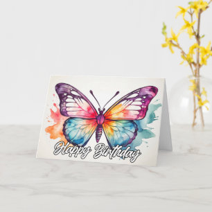 Carte Belle conception colorée de papillon Vintage