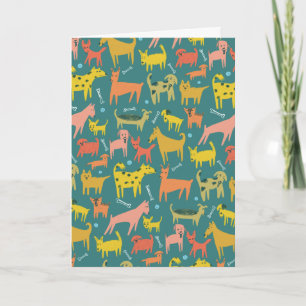 Carte Belle couleur motif CHIEN ANNIVERSAIRE PERSONNALIS