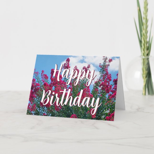 Carte Belle Crème Rose Myrtle Fleurs Joyeux Anniversaire (Devant)