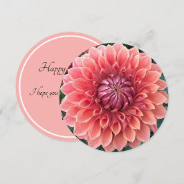 Carte Belle Dahlia Joyeux Anniversaire Custom Text Circl