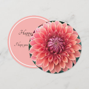 Carte Belle Dahlia Joyeux Anniversaire Custom Text Circl