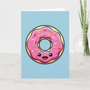 Carte Belle Donut rose Kawaii