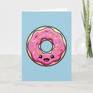 Carte Belle Donut rose Kawaii