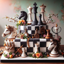 BELLE ÉCHECS THÈME BIRTHDAME GÂTEAU D'ANNIVERSAIRE
