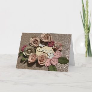 Carte Belle élégance florale amour et parties scintillan