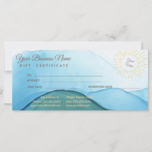 Carte Belle encre d'aquarelle bleue Abstraite