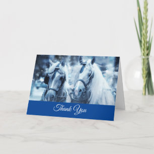 Carte Belle équipe Cheval Hiver Photo Merci