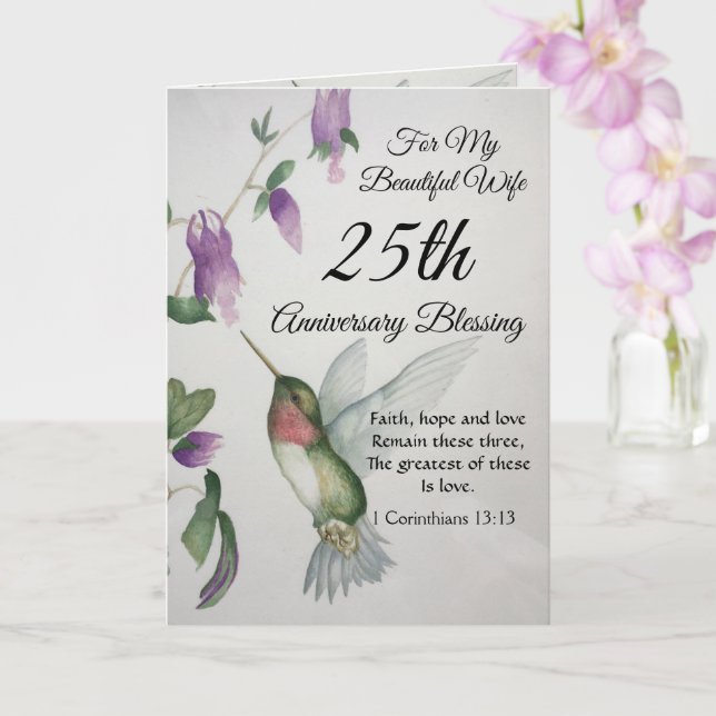 Carte Belle femme Bénédiction du 25e anniversaire (Orchidée)