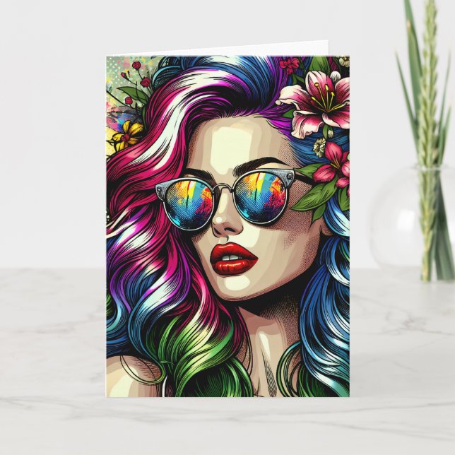 Carte Belle femme dans la ville (Devant)