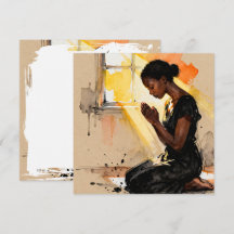 Belle femme noire priant Art abstrait