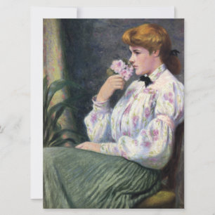 Carte Belle Femme Sentant Des Fleurs (Reverie)