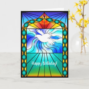 Carte Belle Fenêtre en verre de la colombe