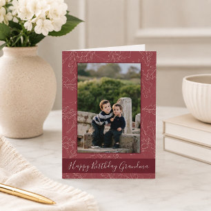 Carte Belle Fête d'anniversaire Grand-mère Photo d'autom