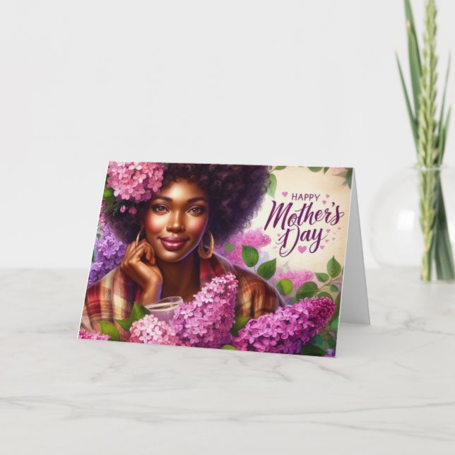 Carte Belle Fête des Mères Lilacs violet Floral (Devant)