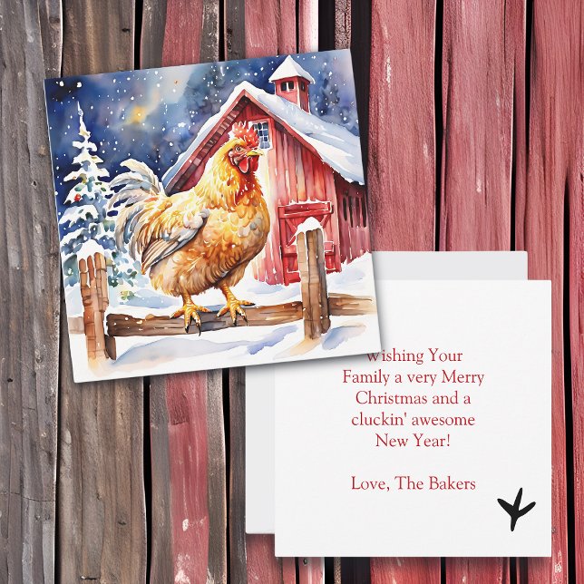 Carte Belle fête du poulet Cluckin' Bon Noël (Créateur téléchargé)