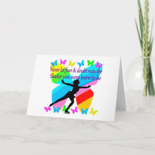 CARTE BELLE FIGURE SKATER INSPIRATIONNELLE QUOTE DESIGN