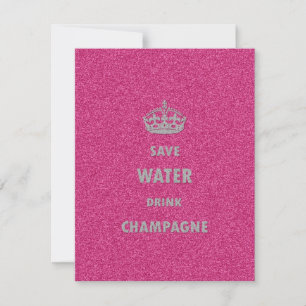 Carte Belle fille cool économiser de l'eau boire du cham