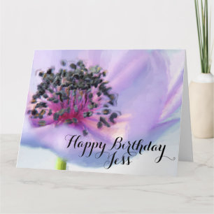Carte Belle Fleur d'Anniversaire Gros plan Pastel