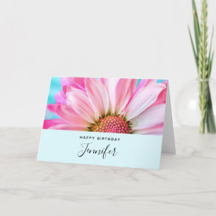 Carte Belle Fleur rose Gros plan Photo Anniversaire