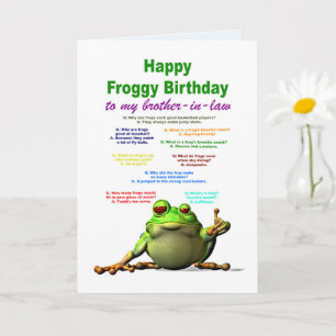 Carte Belle-frère, Anniversaire, Blagues de grenouille