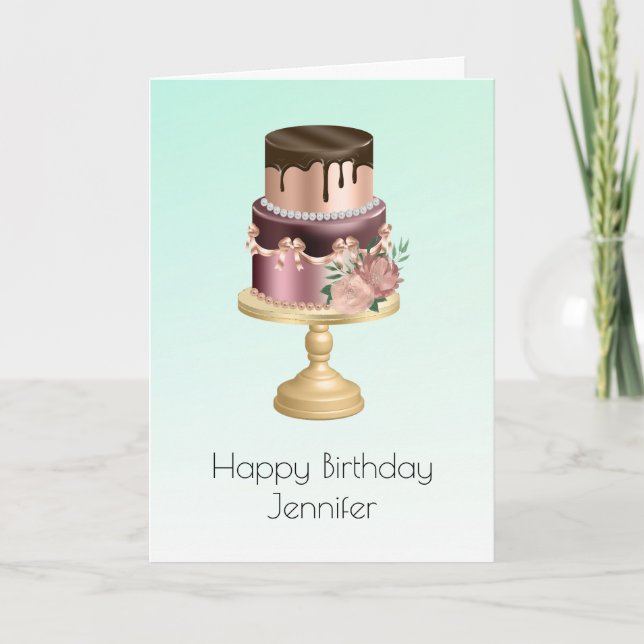 Carte Belle Glam Party Shiny Gâteau Anniversaire (Devant)