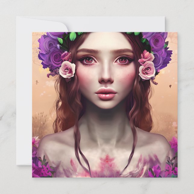 Carte Belle Imaginaire Enchantress Art AI (Devant)