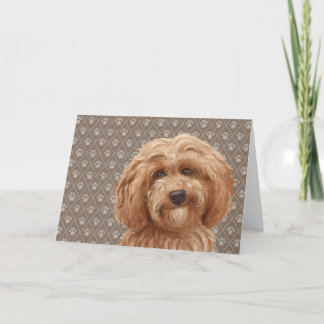 Carte Belle Labradoodle Love Chien Peinture Paw Imprimer