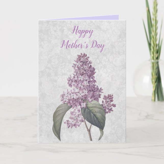 Carte Belle Lilacs Flower Joyeux Fête des Mères Fête (Devant)