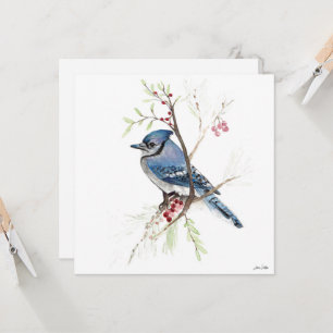 Carte Belle peinture bleu Jay