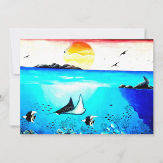 Carte Belle peinture sous-marine
