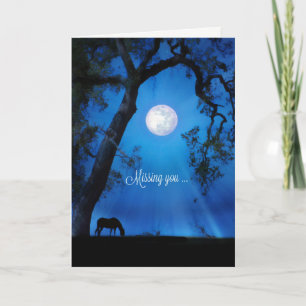 Carte Belle pensée de vous & Missing You Horse Card
