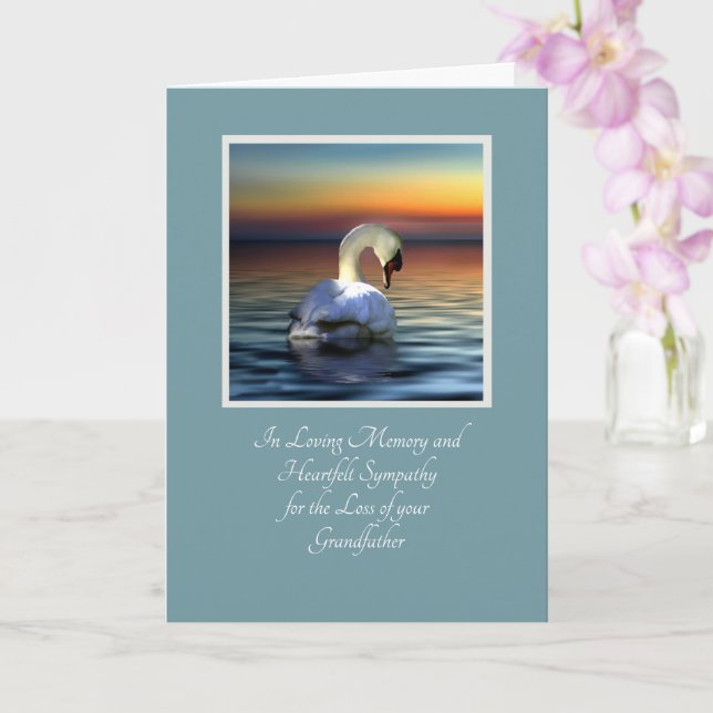 Carte Belle perte de sympathie pour le cygne du grand-pè (Orchidée)