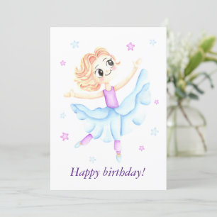 Carte Belle petite fille de gingembre ballerine