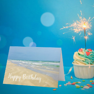 Carte Belle plage Joyeux anniversaire
