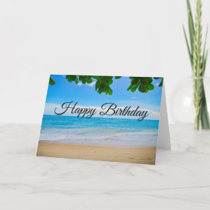 Carte Belle Plage Tropicale Bleue Anniversaire