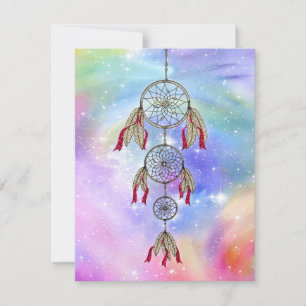 Carte Belle plumes fantaisie fantaisie tendance