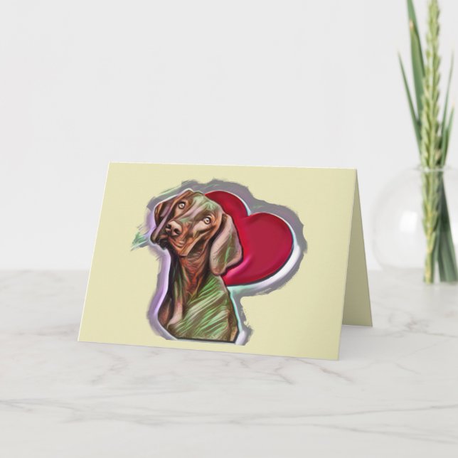 Carte Belle PopArt Brown Vizsla Pointeur hongrois (Devant)